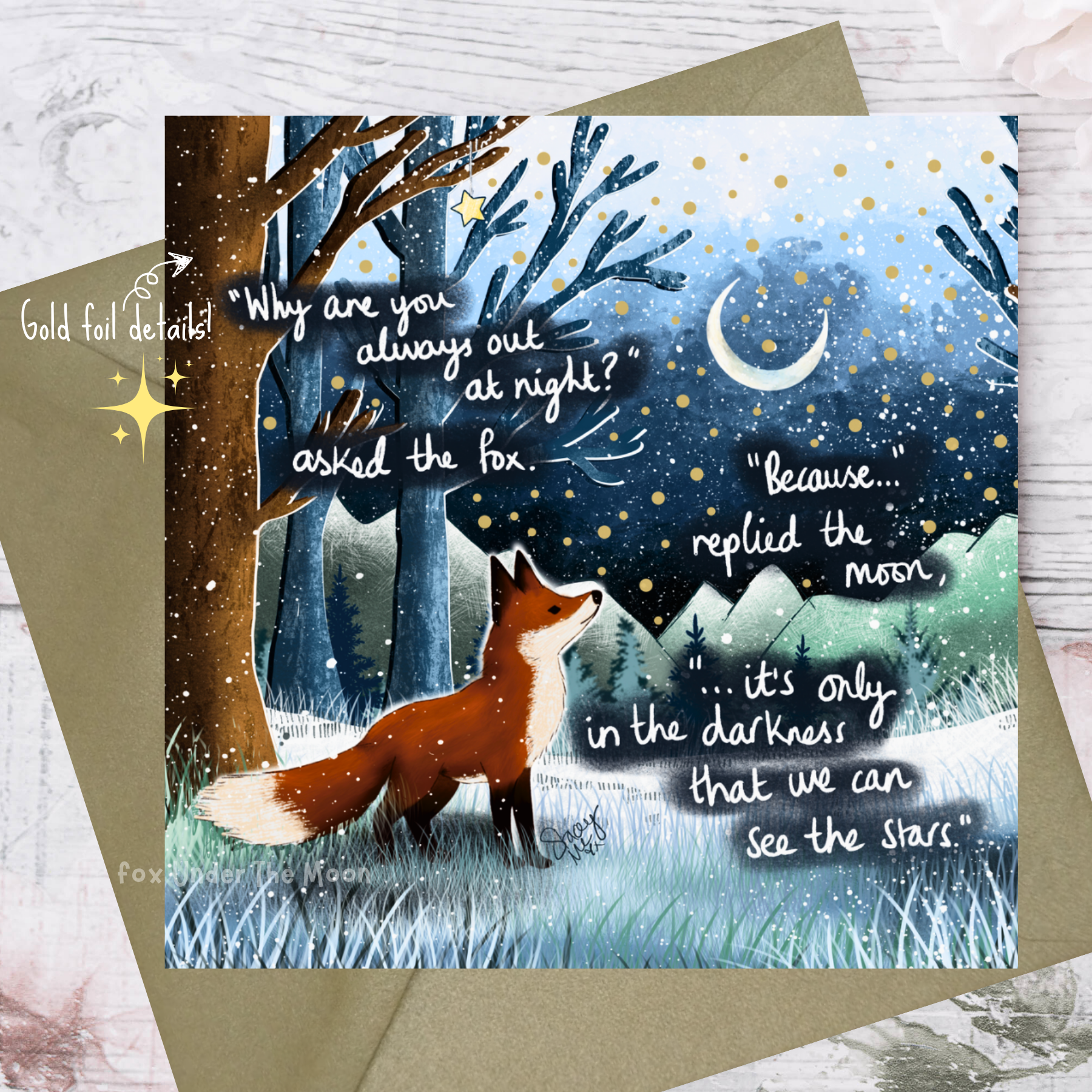 Fox Under The Moon - Wholesale Everyday Greeting Card - 'Out At Night' - Greeting Card From Fox Under The Moon0