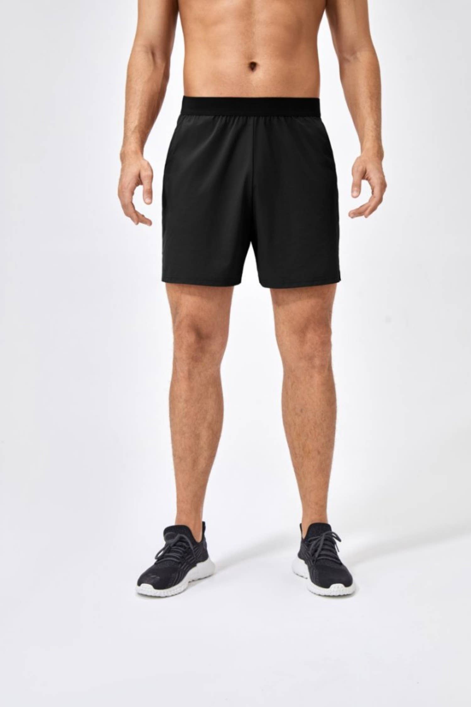 Active by Anna-Kaci – wholesale Träningsshorts – herr – Herrars enfärgade dra-på träningsshorts snabbtorkande tyg0