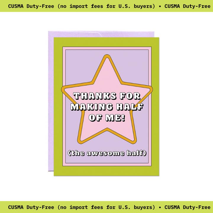 Awesome Half | Mother's Day Card for wholesale by Party Mountain Paper co.