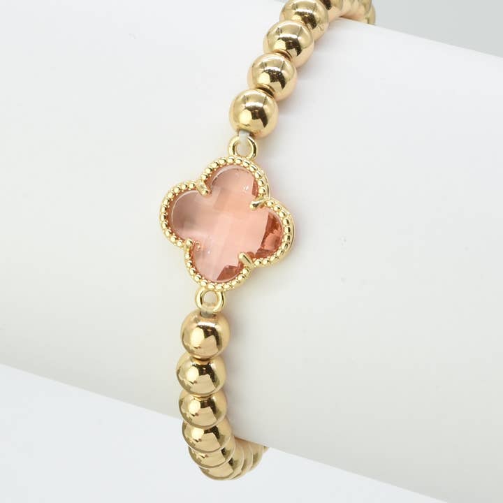 MiMi Wholesale - Wholesale Beaded Bracelet - CB2212 Clover Charm Beaded Bracelet11