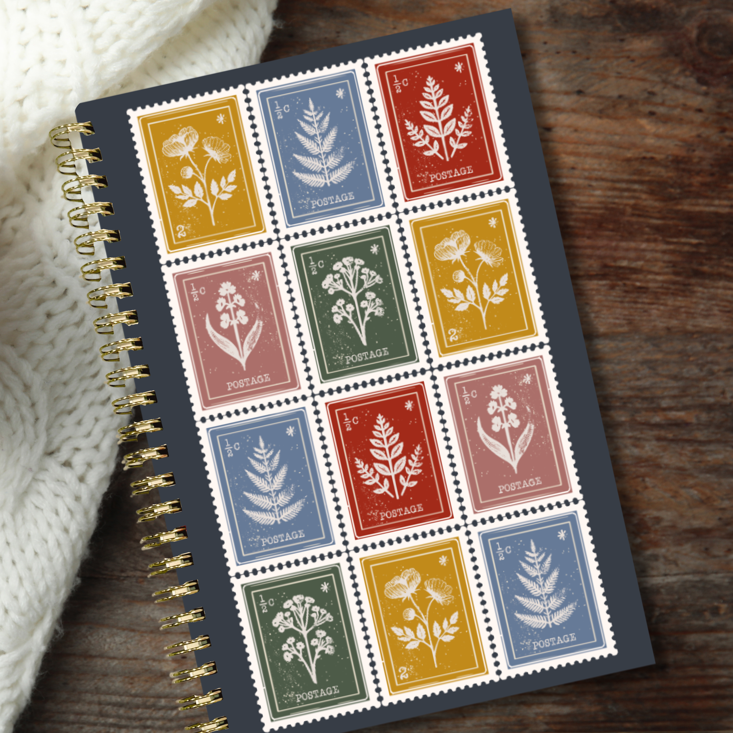 Pretty Pages - Vendita all'ingrosso Quaderni - Taccuino con Francobollo Floreale | Diario a Spirale1