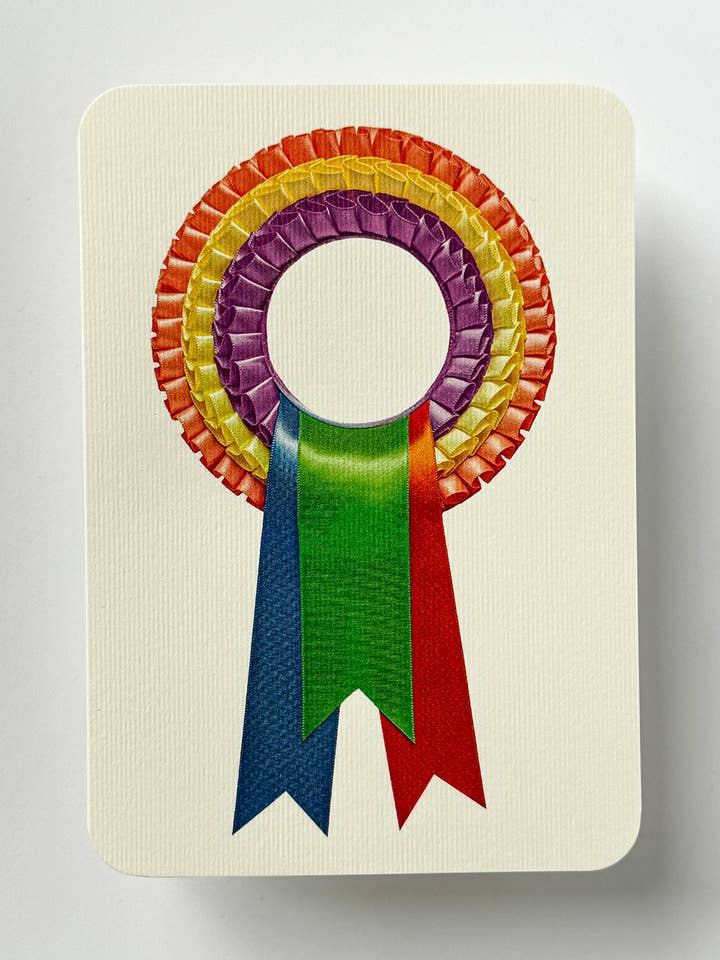 Rainbow Rosette Greeting Card | Birthday Card | Luxury Cards for wholesale by Canonbury Press
