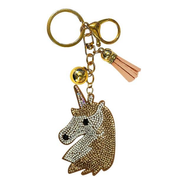 Queens Designs - Wholesale Keychain - Women's - Unicorn Crystal Bling Keychains6