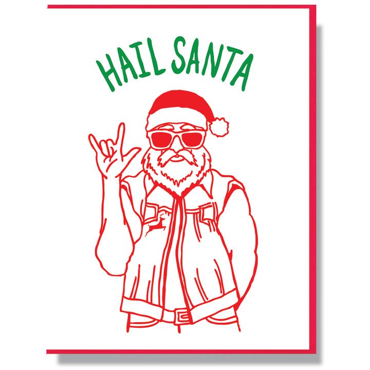 Smitten Kitten - Wholesale Christmas Card - Hail Santa Card