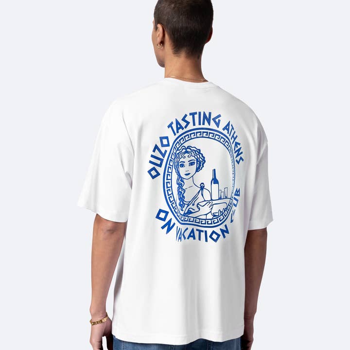 Ouzo Tasting T-Shirt - White for wholesale on Faire1
