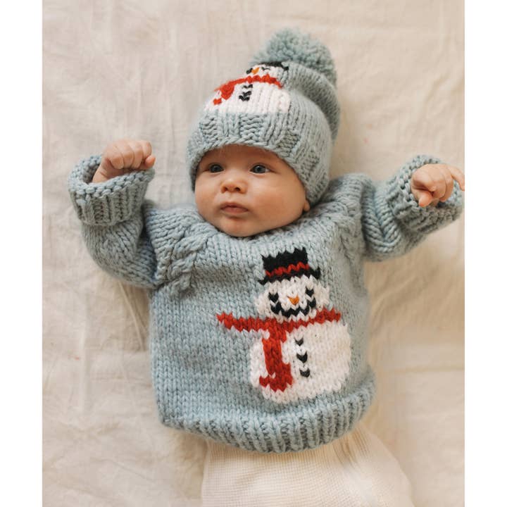 Huggalugs - Wholesale Knit Sweater - Baby - Frosty Snowman Surf Crew Neck Sweater Baby & Toddler