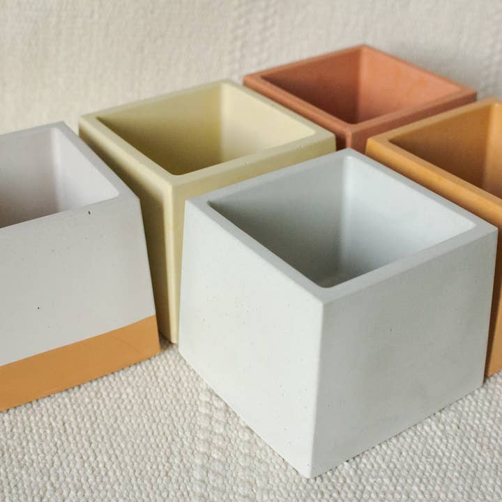 5oz Empty Square Concrete Candle Vessel for Candle Making for wholesale by Moderniche