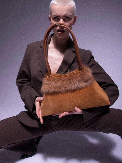 VERONICA LARGE SUEDE+SHEARLING for wholesale by Arti Minori Production srl - NICOGIANI