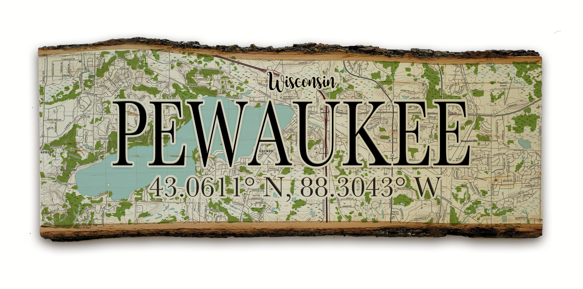 Map Mom - Wholesale Sign - Live Edge Wood Map- 23 Inch Sign1