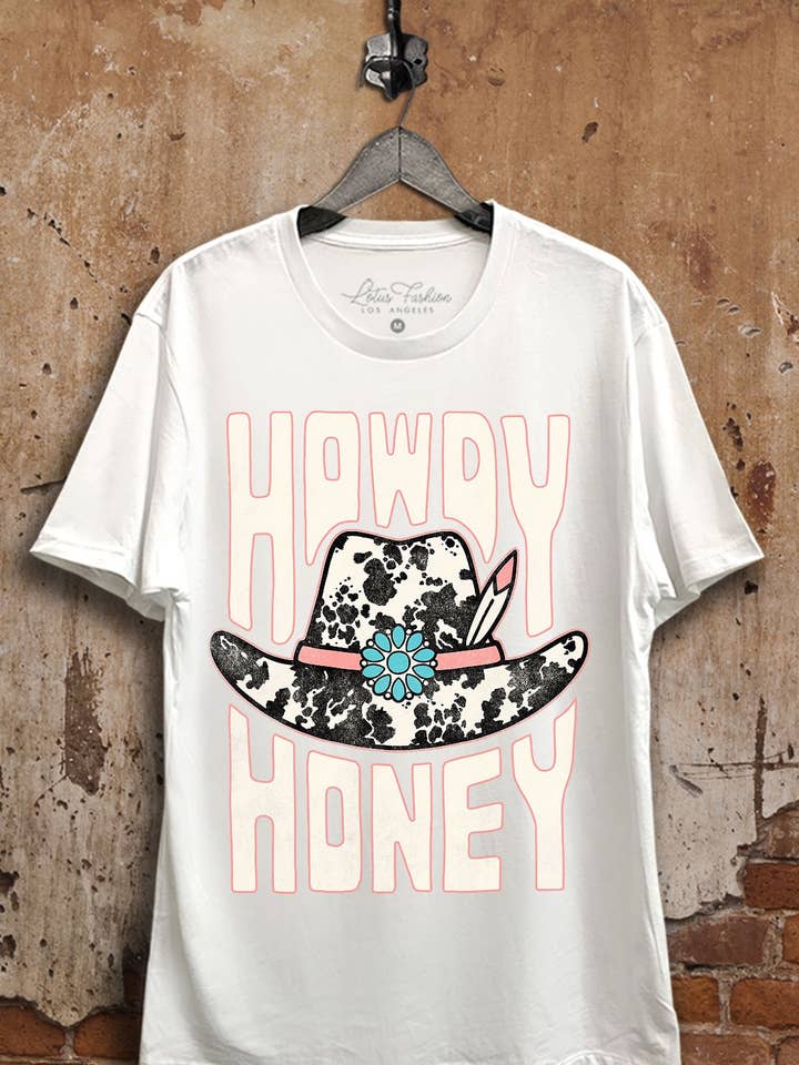 Lotus Fashion Collection - Wholesale Screen Printed T-Shirt - Women's - Howdy Honey Graphic Top3