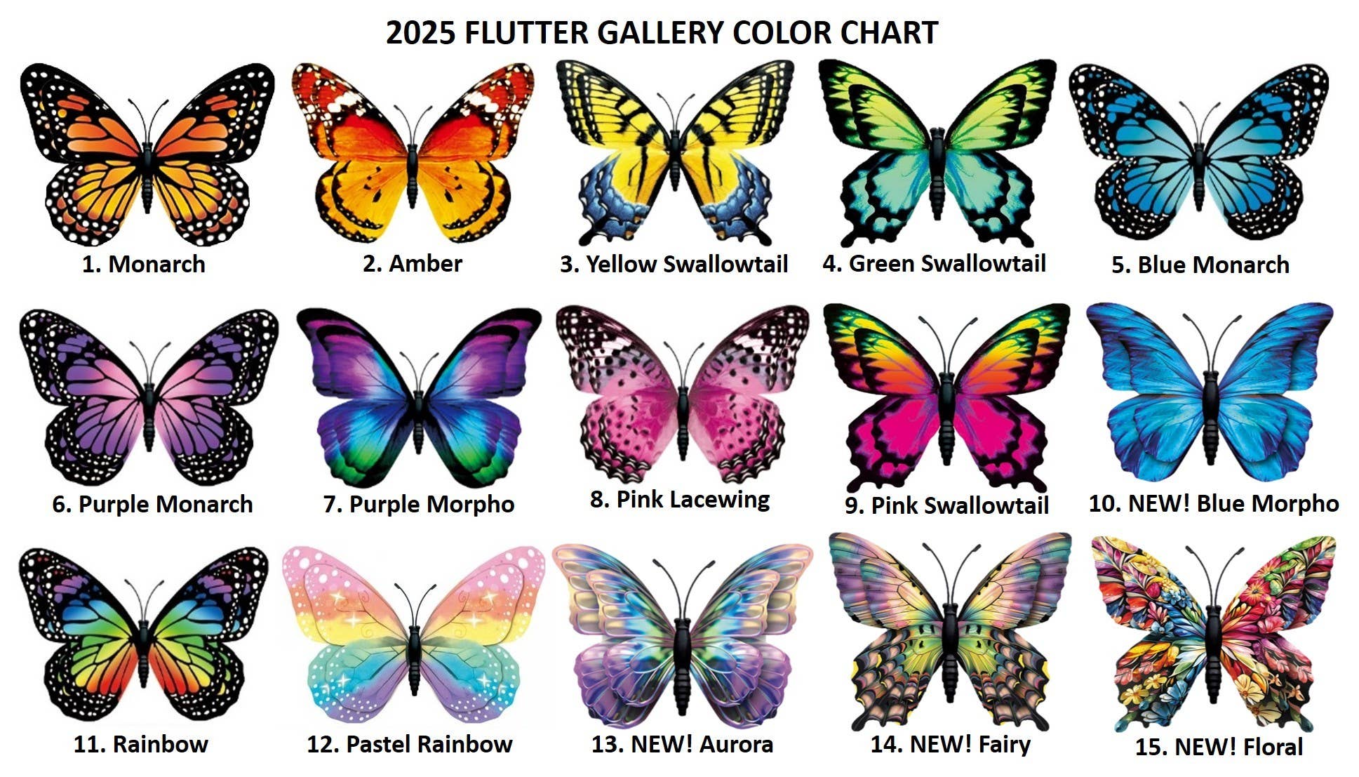 Flutter Gallery - Wholesale Ornament Set - GLOW Butterfly Clip Bundle of 1001
