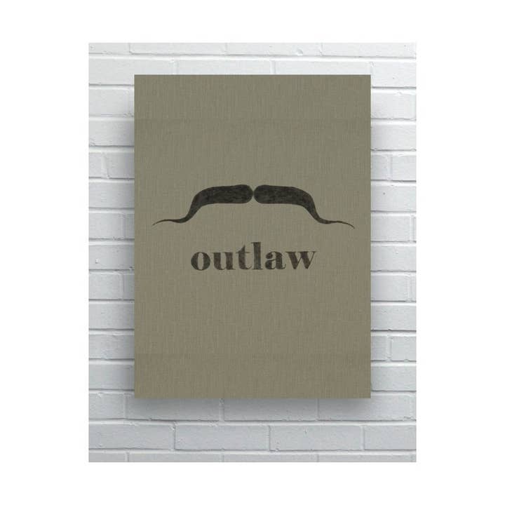 Moustache Collection-OUTLAW-Printed Fabric Wall Art for wholesale by SPLASHWORKS