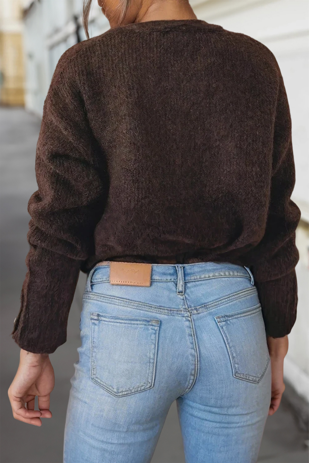 Aapparella - Wholesale Cardigan - Women's - Heart Metal Button V Neck Sweater Cardigan | S-XL1