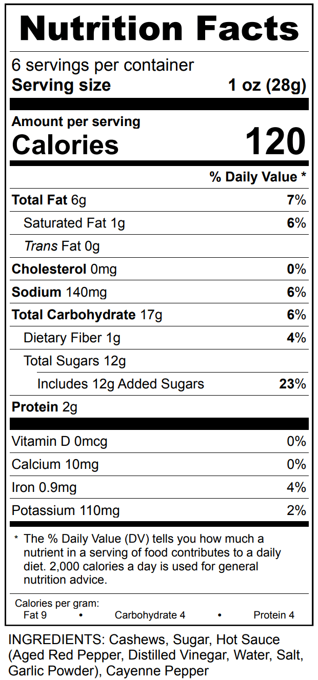 Popinsanity Popcorn & Confections - Wholesale Nuts - Spicy Buffalo Cashews | Gourmet Candied Nuts Gift | 6oz Box3