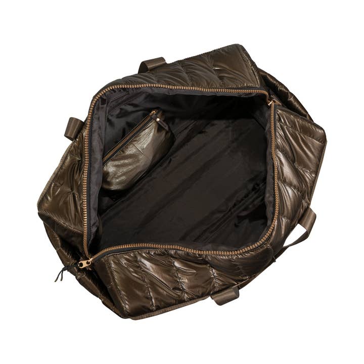 Magid - Wholesale Weekender Bag - Women's - Joan & David 22" Metallic Puffer Tubular Quilted Nylon Travel Weekender Duffle4