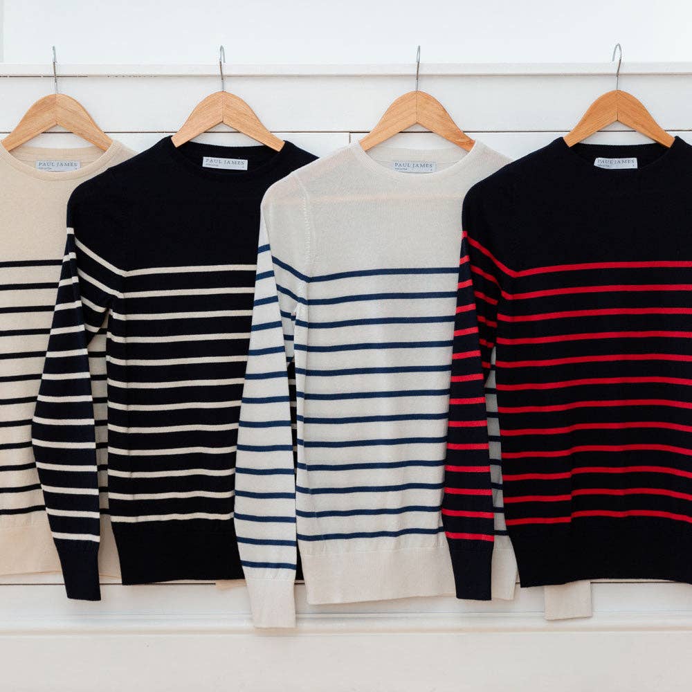 Paul James Knitwear - Wholesale Knit Sweater - Women's - Womens Ultra Fine Cotton Breton Crew Neck Jumper6