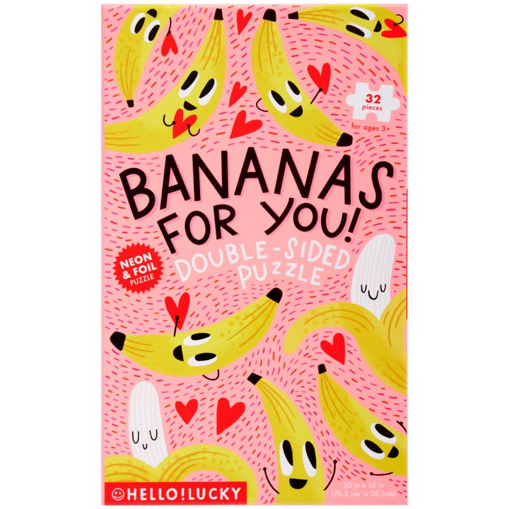Hello!Lucky Bananas For You Double Sided Puzzle for wholesale by C.R.Gibson Signature | Baby & Kids