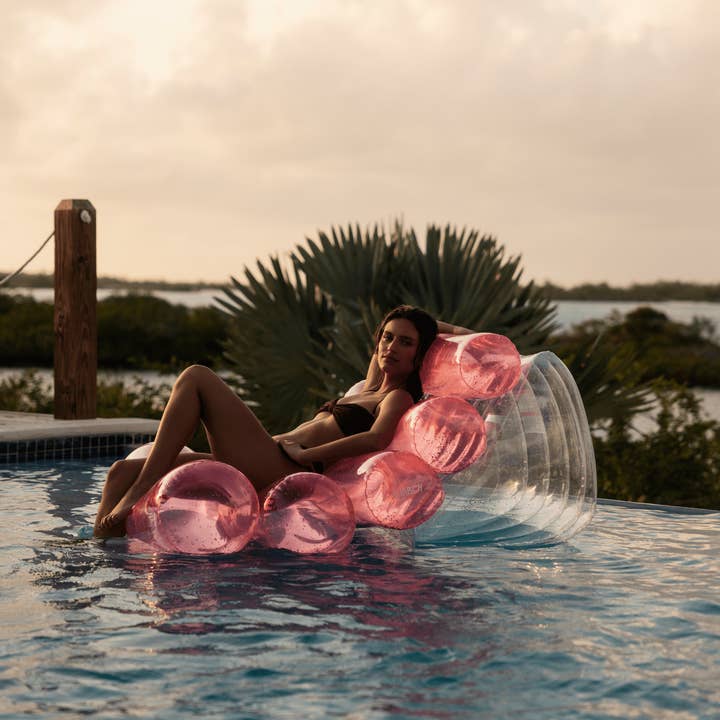 FUNBOY - Wholesale Inflatables - Clear Pink Glitter Leisure Chair Pool Float