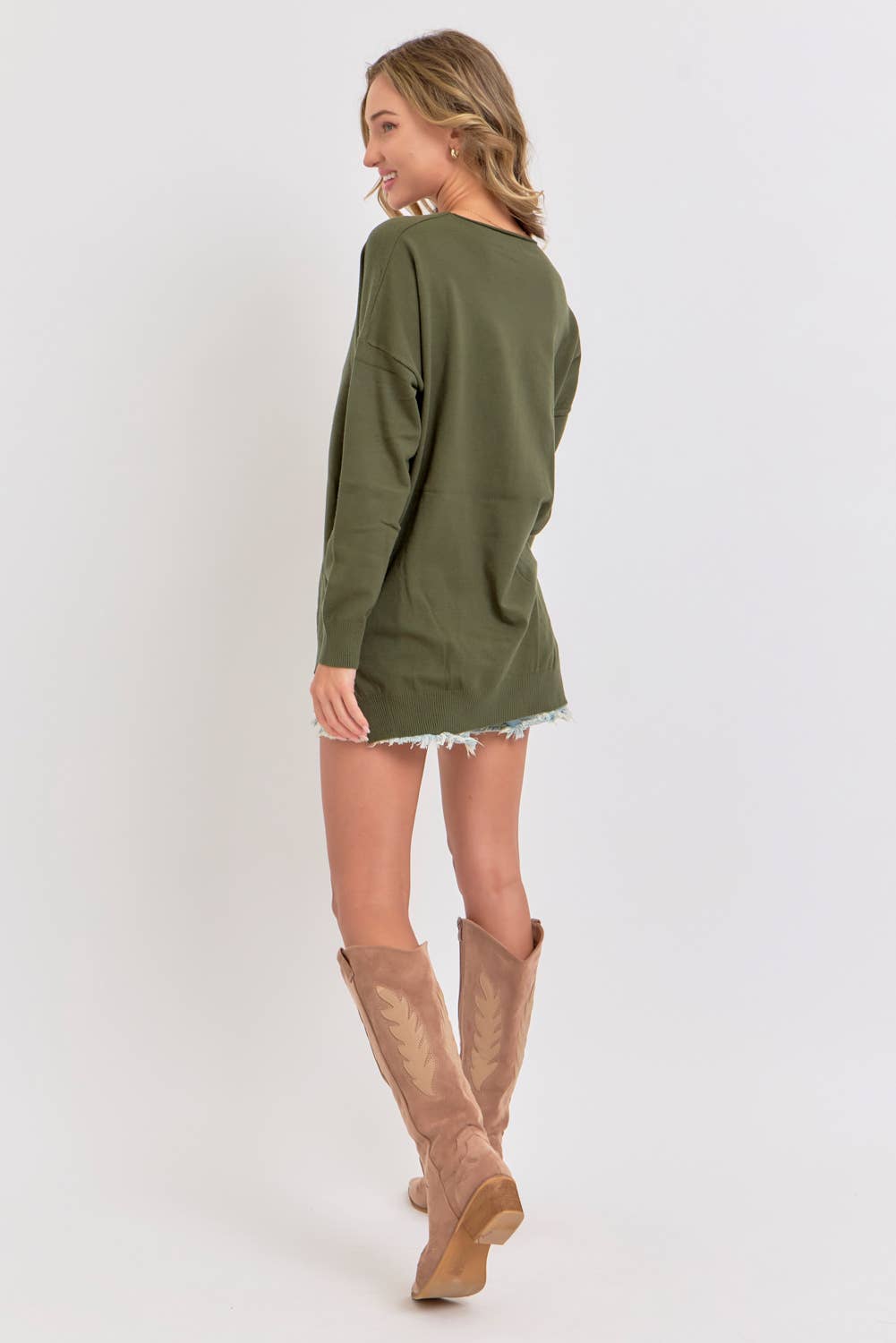 Sweet Lovely by Jen - Vendita all'ingrosso Top in maglia - Donna - Maglia morbida e confortevole casual con scollo a V25