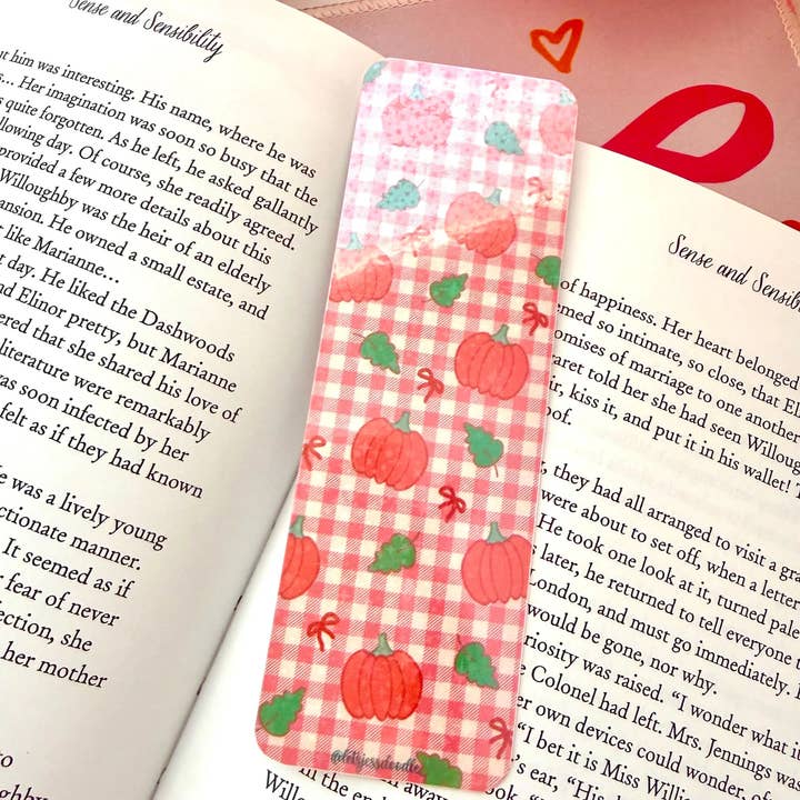 Pumpkin and Leaves Pattern Bookmark for wholesale by Let's Jess Doodle
