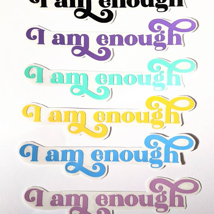 Prismatic Kitty – Engroshandel Vindues- og vægklistermærke – Jeg er nok spejlmærkat, Gælder med statisk klamring, Aftagelig, Lejervenlig, Gode vibes, Positive bekræftelser4