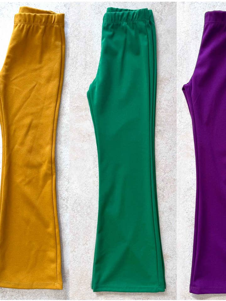 Girls Flare Pant (Green, Mustard, Burgundy) for wholesale by JJ BEBE LAND