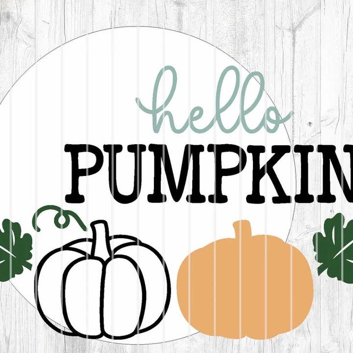 Automne - Bonjour Citrouille Pendentif de Porte DIY | Panneau en Bois | Décoration d'Intérieur pour la vente par Kate's Blanks