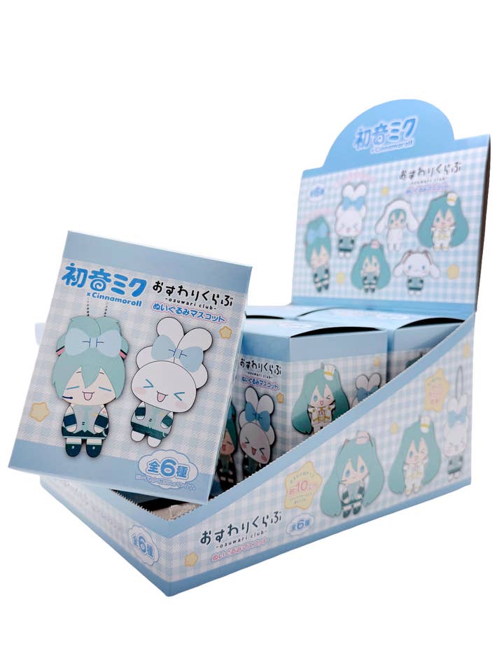 Sanrio Cinnamoroll x Hatsune Miku Osuwari Club Plush Mascot -6PC Blind Box for wholesale by LASR
