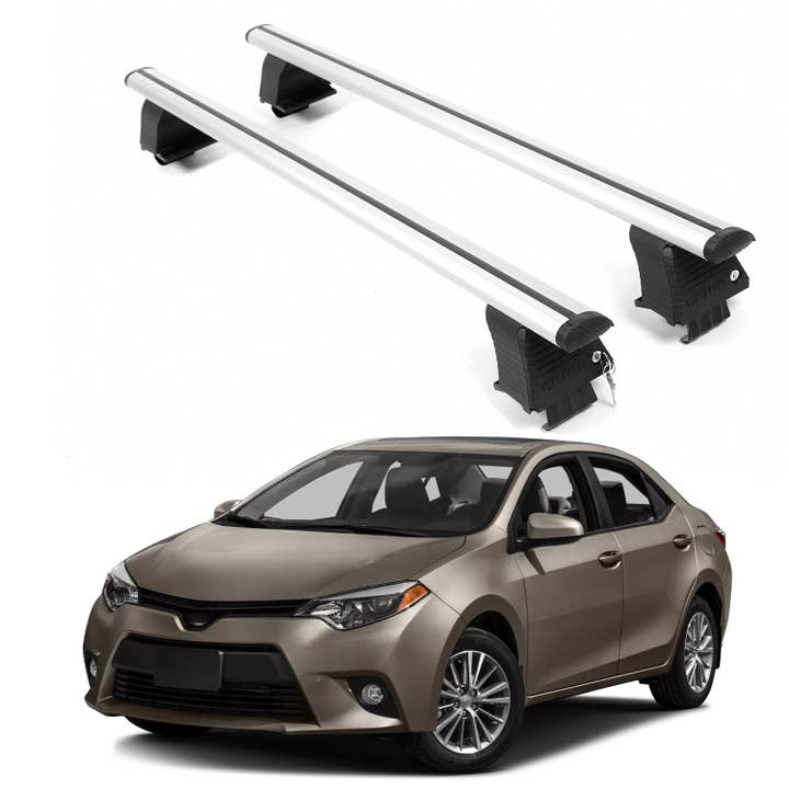 Barras Transversales de Techo ERKUL Para TOYOTA COROLLA 2014-2019 Techo Desnudo Aluminio Plata para venta al por mayor de Erkul Auto USA