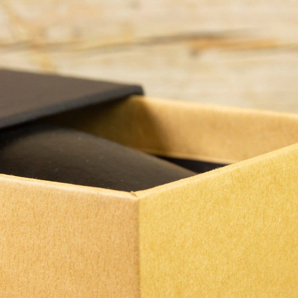 kadopapier.net - Vendita all'ingrosso Confezioni regalo - Scatola per orologio o bracciale nera con interno kraft, confezione da 5 pezzi2