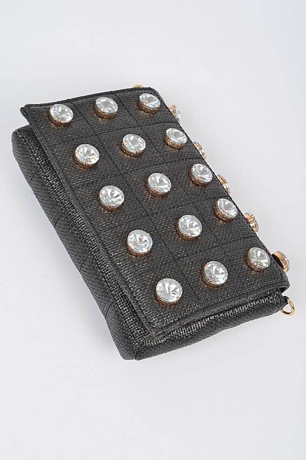 Shop Neighbors - Wholesale Crossbody Bag - Women's - Linen Crossbody Bag W/Big Rhinestone5