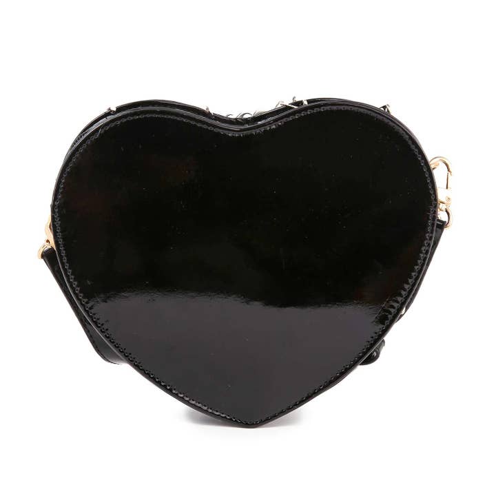 Black Cross Accented Heart Design Shoulder Bag for wholesale on Faire