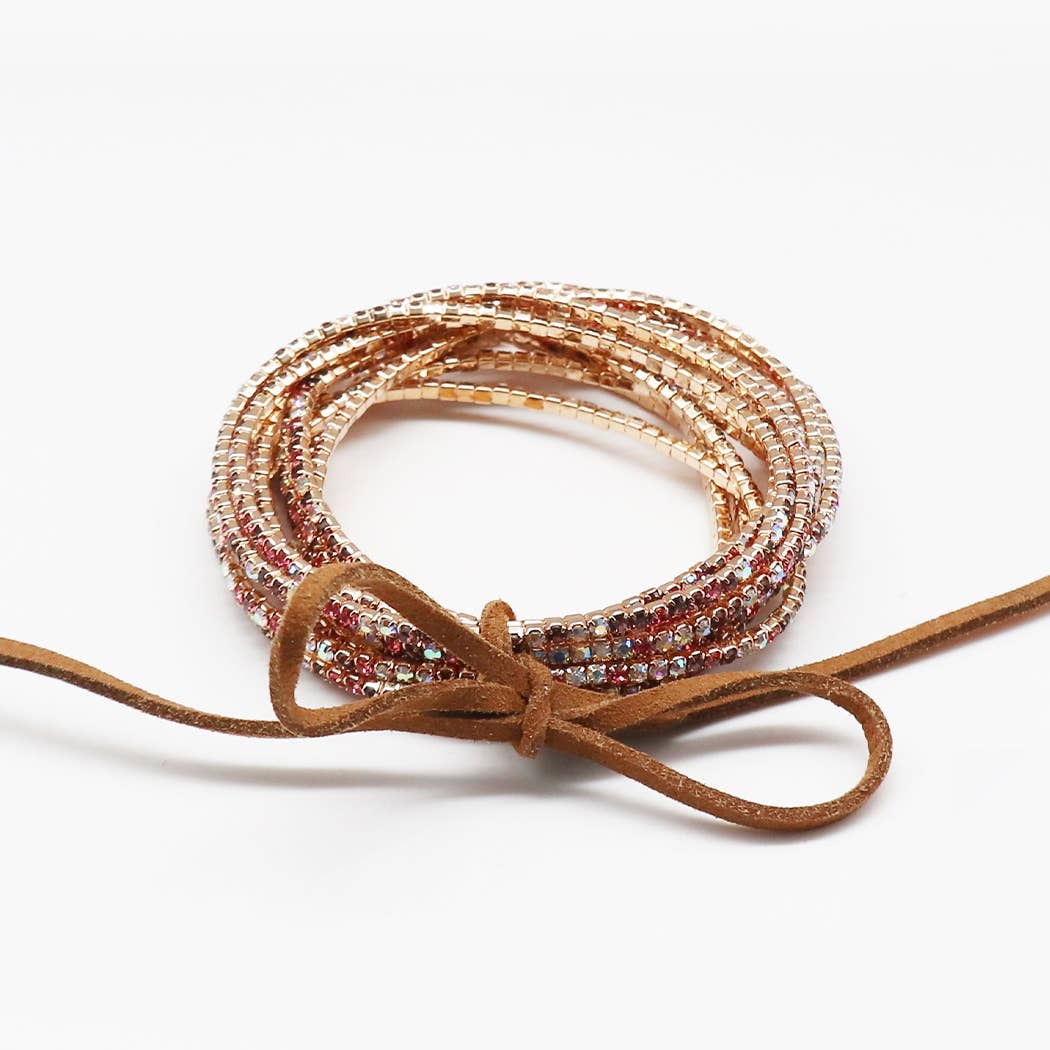 Fashion City – Conjunto de joias por atacado – Pulseiras de Pedra de Cristal Stretch Stretch de 12 Camadas 20