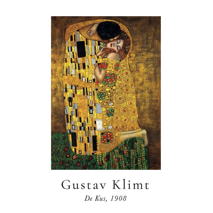 Poster Gustav Klimt - Il bacio con passe-partout per la vendita all'ingrosso da parte di Esque