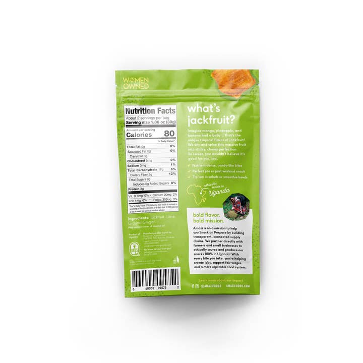 Amazi - Wholesale Dried/Dehydrated Fruit - Ginger Lime Dried Jackfruit1