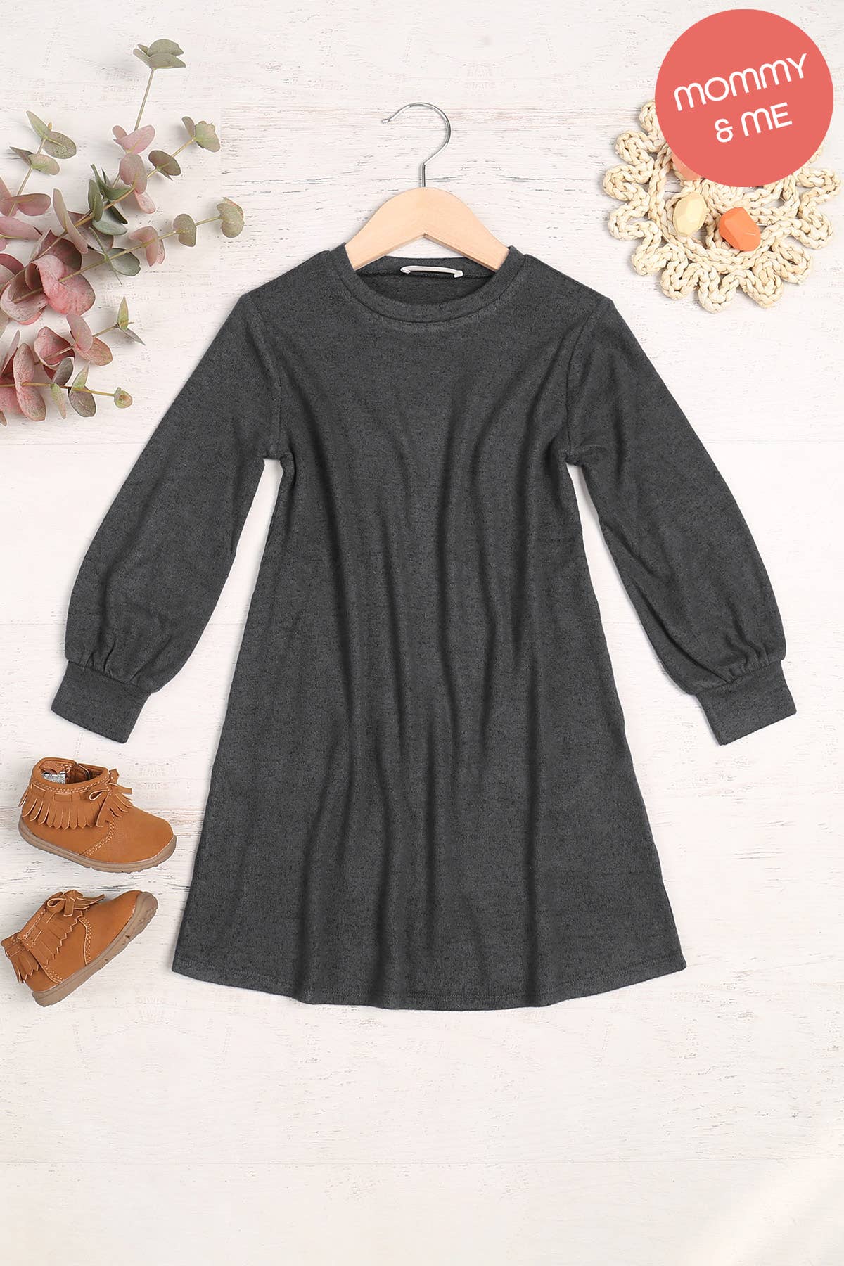 You & Me - Wholesale Jurk - Kinderen - YMD10063TKV-GEPOFTE HACCI GEBORSTELDE JURK MET LANGE MOUWEN VOOR KINDEREN11