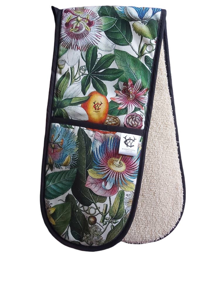 Oven Gloves Passionflower Antique Botanical Print Design for wholesale by Wanda Coyne Collection