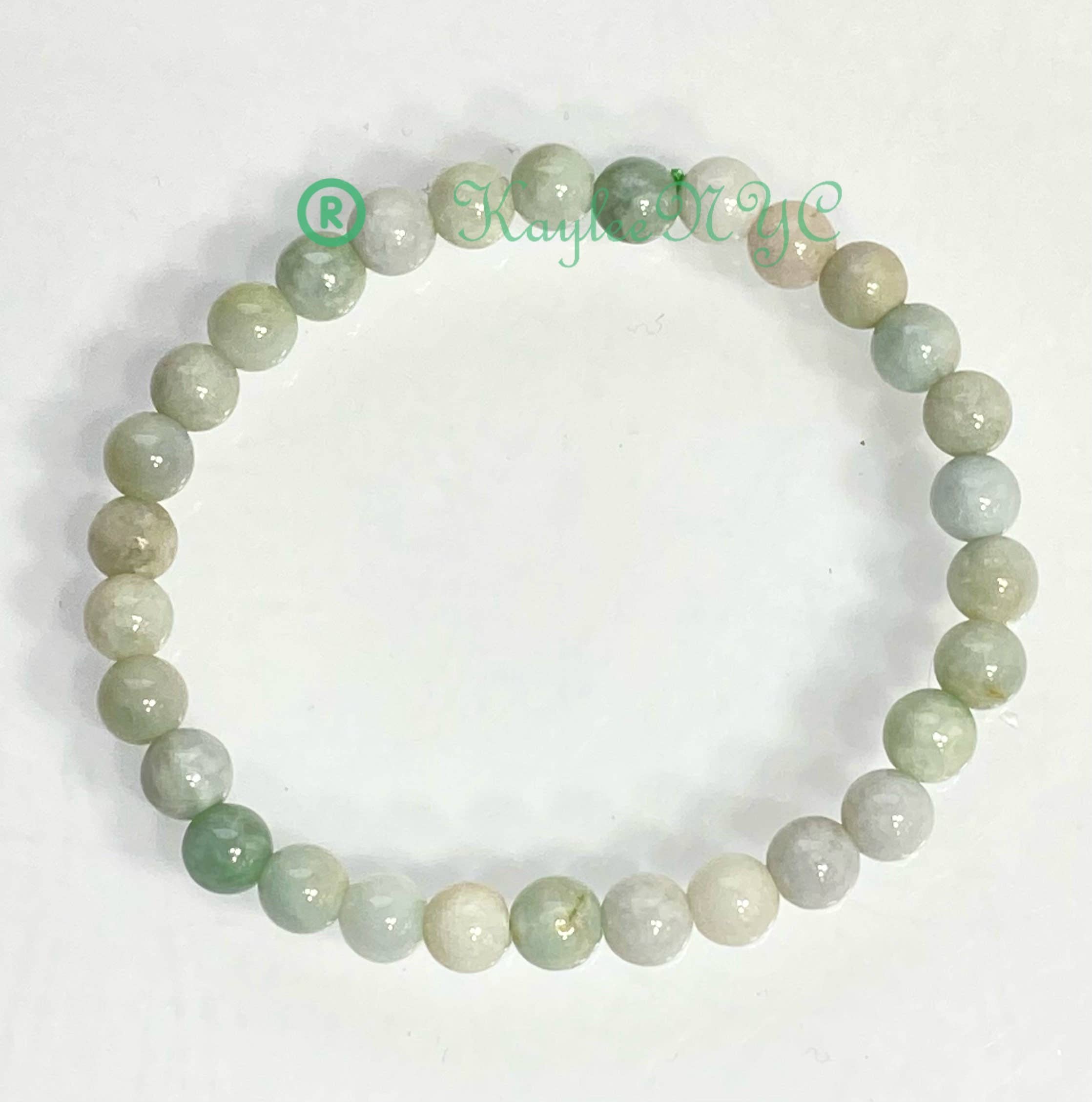 KayleeNYC - Wholesale Beaded Bracelet - Natural Burma Jade Jadeite 6mm 7.5” Crystal Healing3