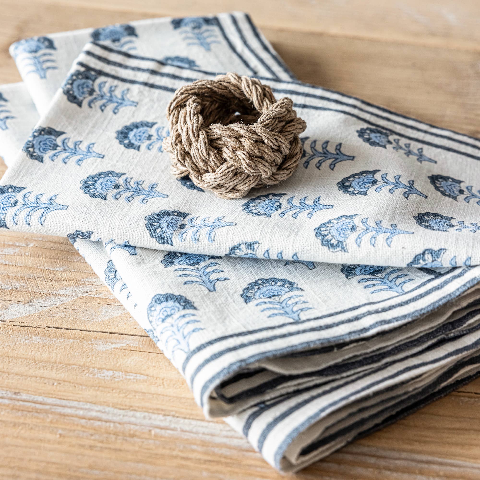 over&back - Wholesale Dinner & Cloth Napkin - Artisan Hand-Blocked Cloth Napkins – 100% Cotton – Set of 4 17