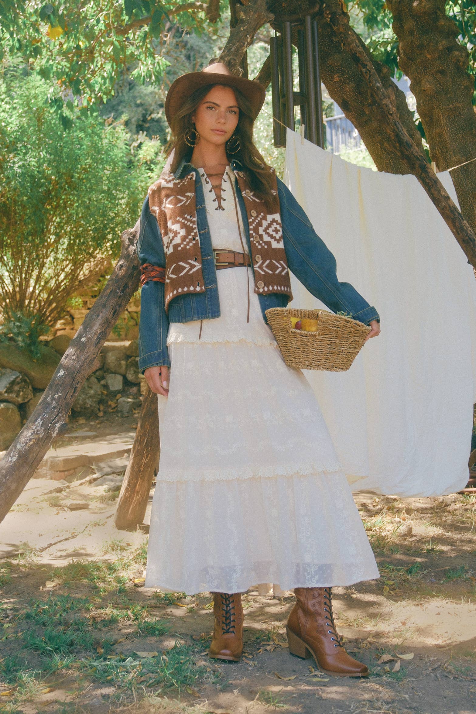 Listicle - Wholesale Sweater Vest - Women's - Southwestern Button-Up Vest LSW097722