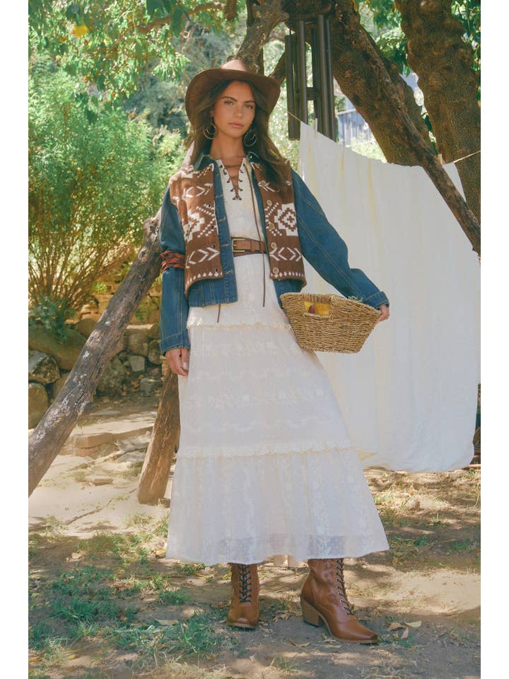 Listicle - Wholesale Sweater Vest - Women's - Southwestern Button-Up Vest LSW097722