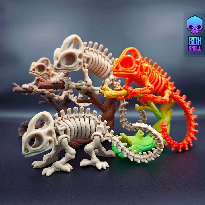 Great American Designs - Wholesale Fidget Toy - Kids - Articulating Skeleton Chameleon, Flexible 3D Printed Toy4
