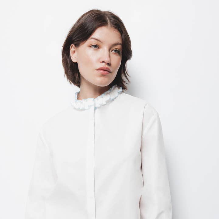 Blusa 100% Cotone Con Volant (673752-8) per la vendita all'ingrosso da parte di Throttleman