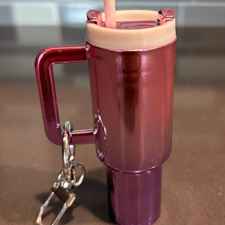JILLIAN INK LLC - Wholesale Keychain - Women's - Chrome Ombre Plastic Tumbler Keychain with Removable Lid8