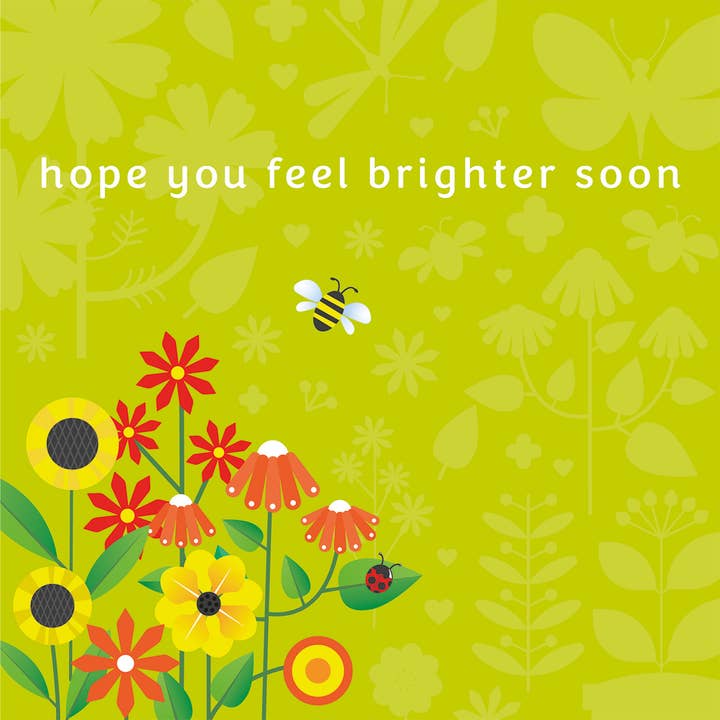 Tarjeta «Espero que te sientas mejor pronto». Tarjeta Wellbeing Get Well para venta al por mayor de Dyson Design
