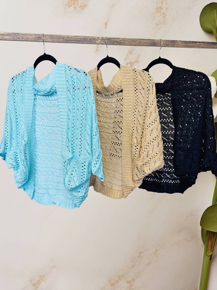 JC063349 Two-Way Hollow Out Open-Front Sweater/Scarf for wholesale by JC Sunny Fashion