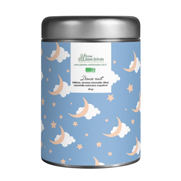 Douce nuit 40g - Organic mixed herbal tea for wholesale by La Ferme Saint-Sylvain