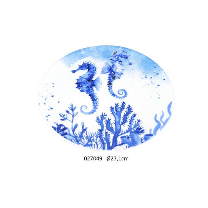 Faye - Wholesale Dinner Plate - 'Hippocampus' Plate Ø27.1 cm