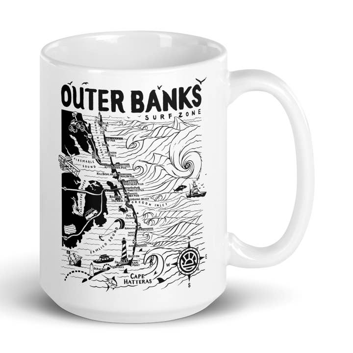 OUTER BANKS Map Mug for wholesale by Distant Local