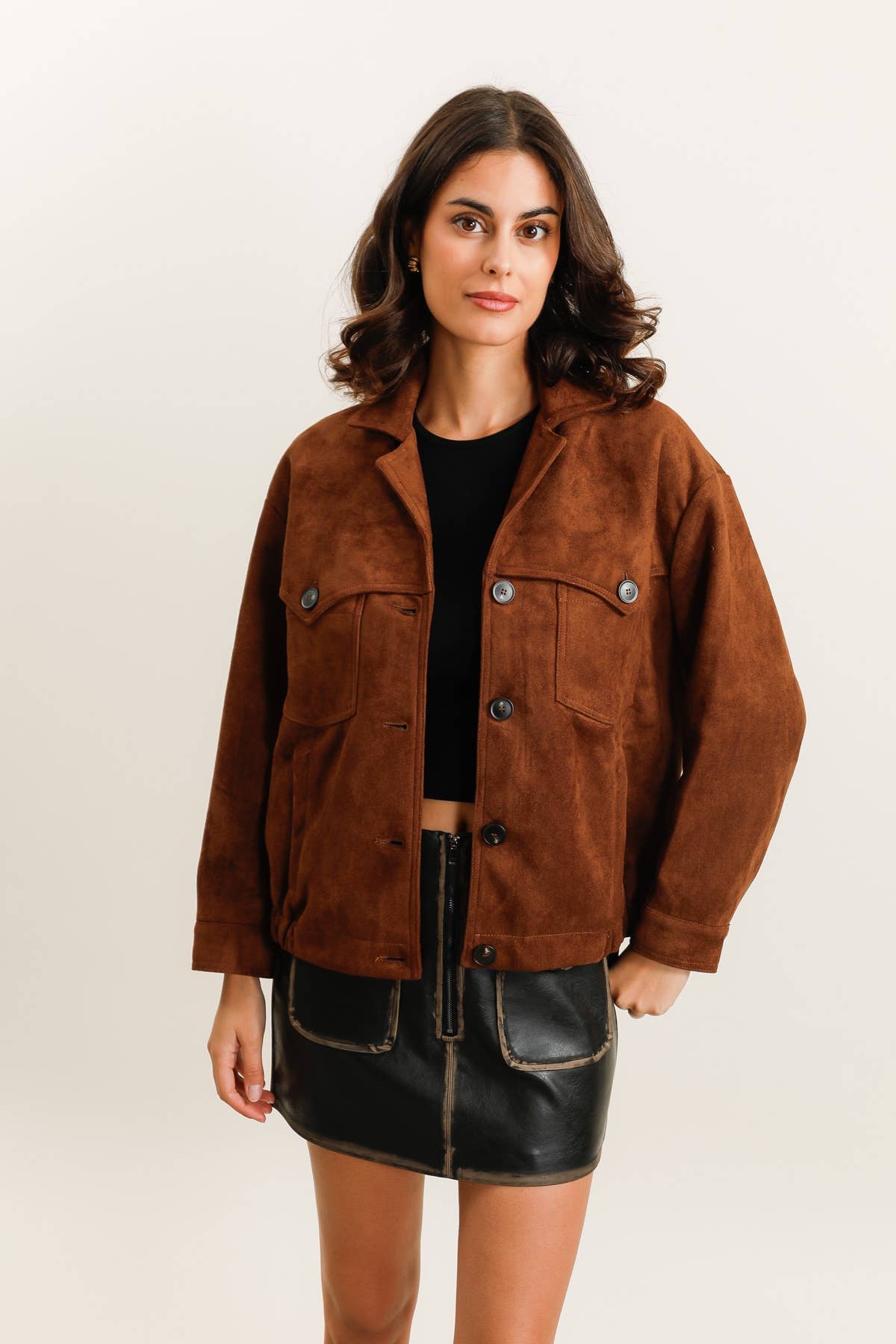 Brown 5957 SUEDE JACKET for wholesale on Faire